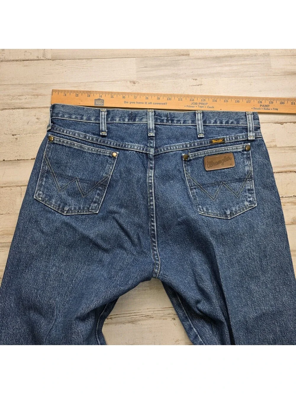 Wrangler Jeans Men 35x32 Blue 13MGSHD Cowboy Cut Denim Workwear George Strait